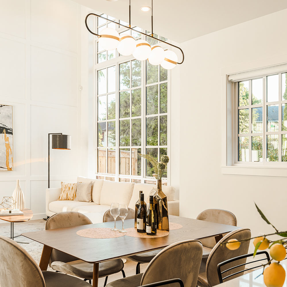 Vancor construction, Completed Home, Manoir 14 Vancor Construction, Completed Home, Manoir , interior view living room and dining room 14